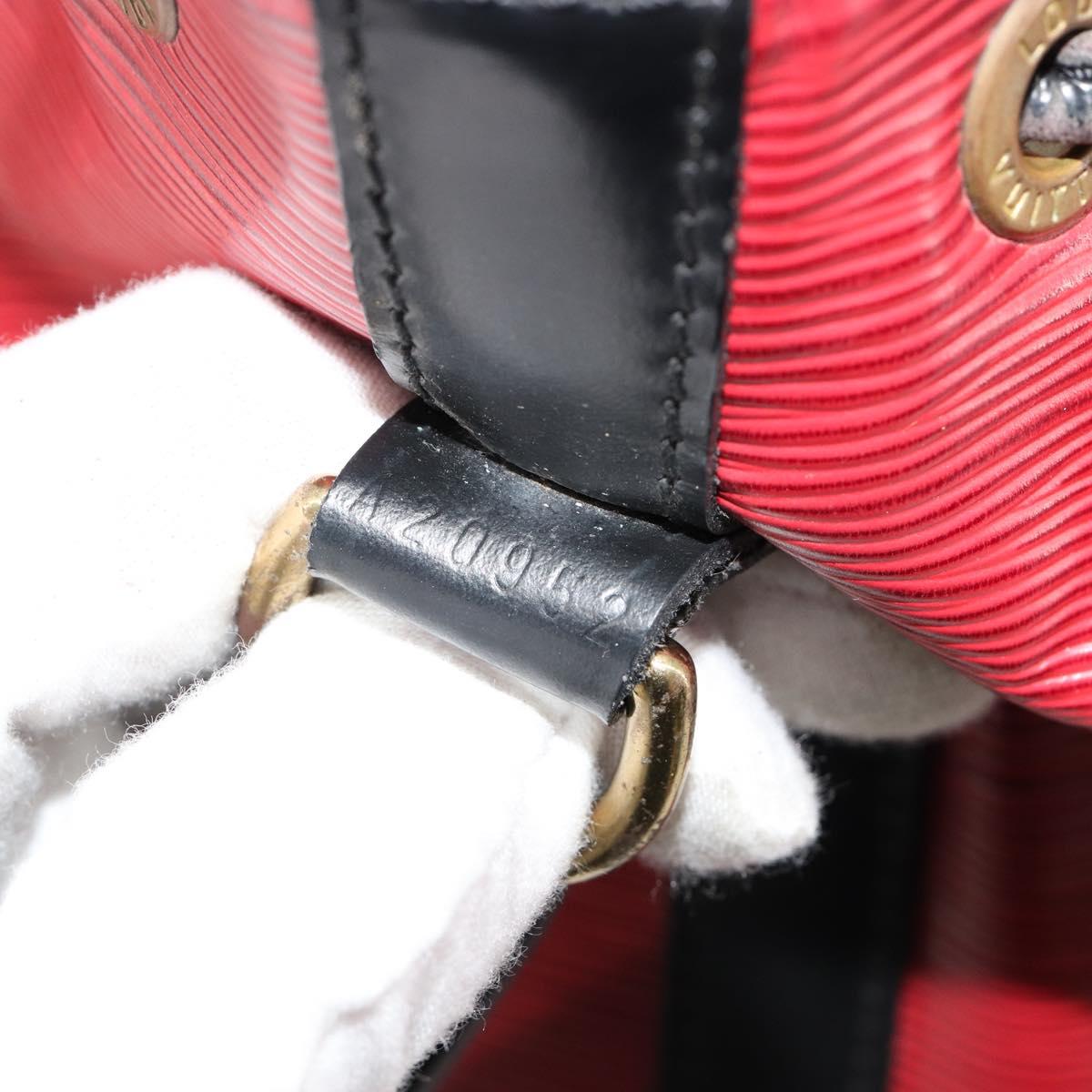 LOUIS VUITTON Epi Petit Noe Bag Bicolor Black Red M44172 LV Auth BA13282
