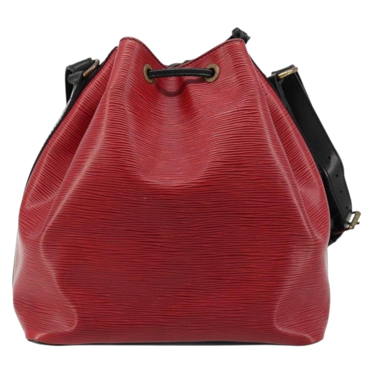 LOUIS VUITTON Epi Petit Noe Bag Bicolor Black Red M44172 LV Auth BA13282