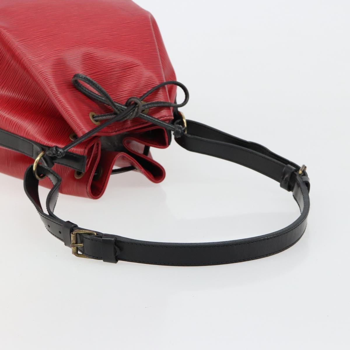 LOUIS VUITTON Epi Petit Noe Bag Bicolor Black Red M44172 LV Auth BA13282
