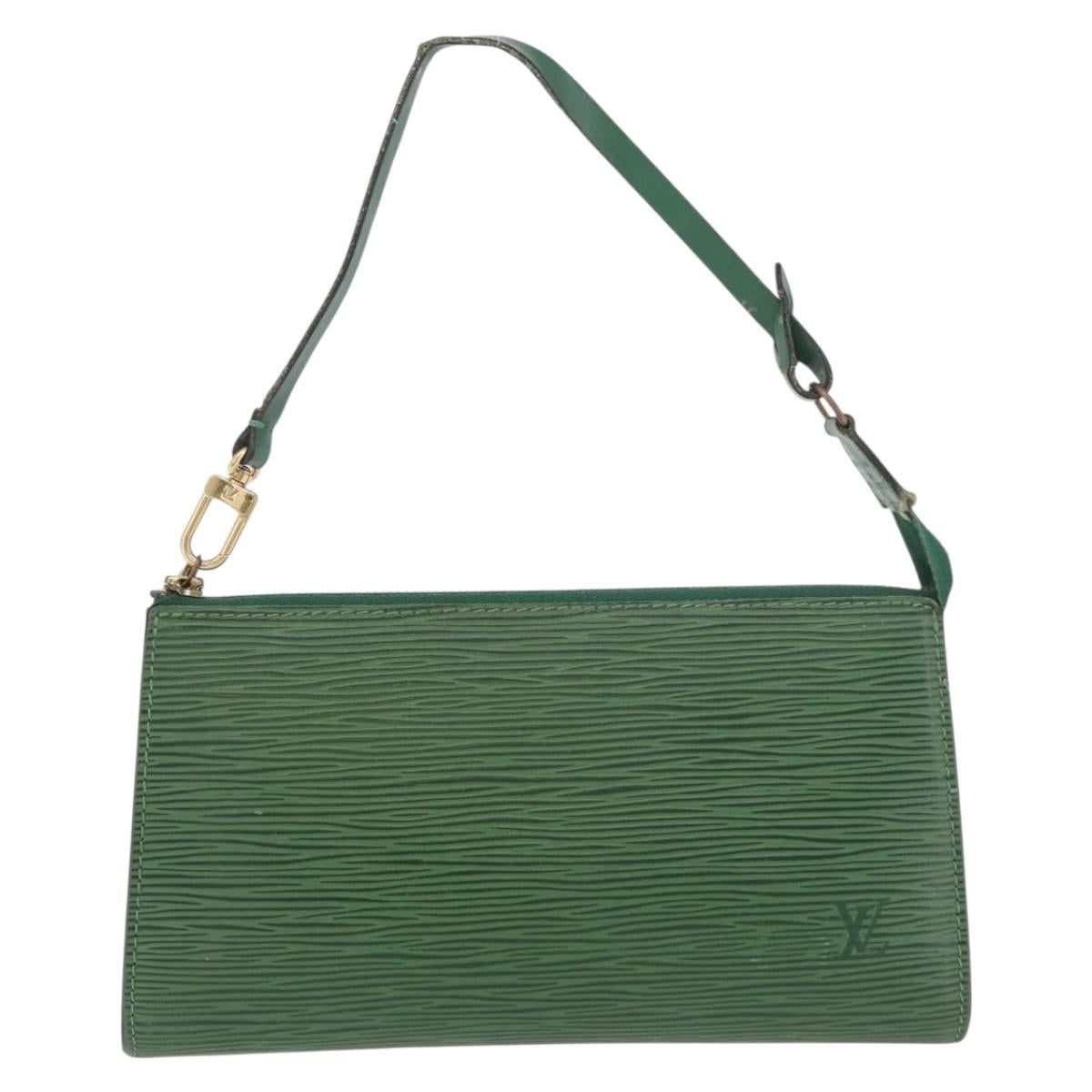 LOUIS VUITTON Epi Pochette Accessoires Pouch Green M52984 LV Auth BA13285