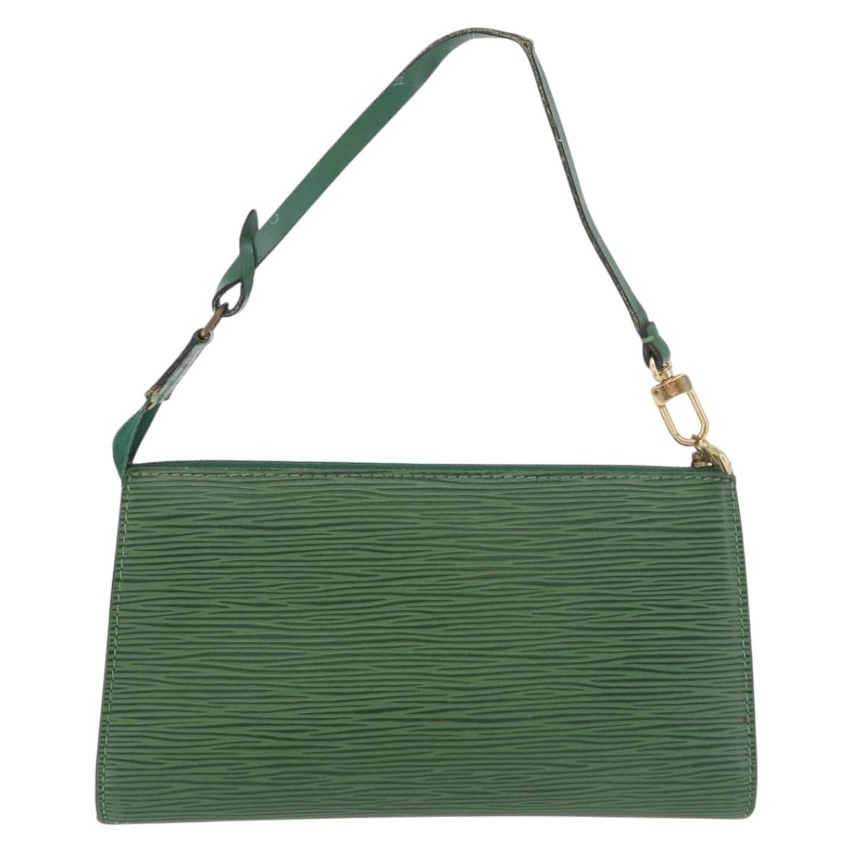 LOUIS VUITTON Epi Pochette Accessoires Pouch Green M52984 LV Auth BA13285