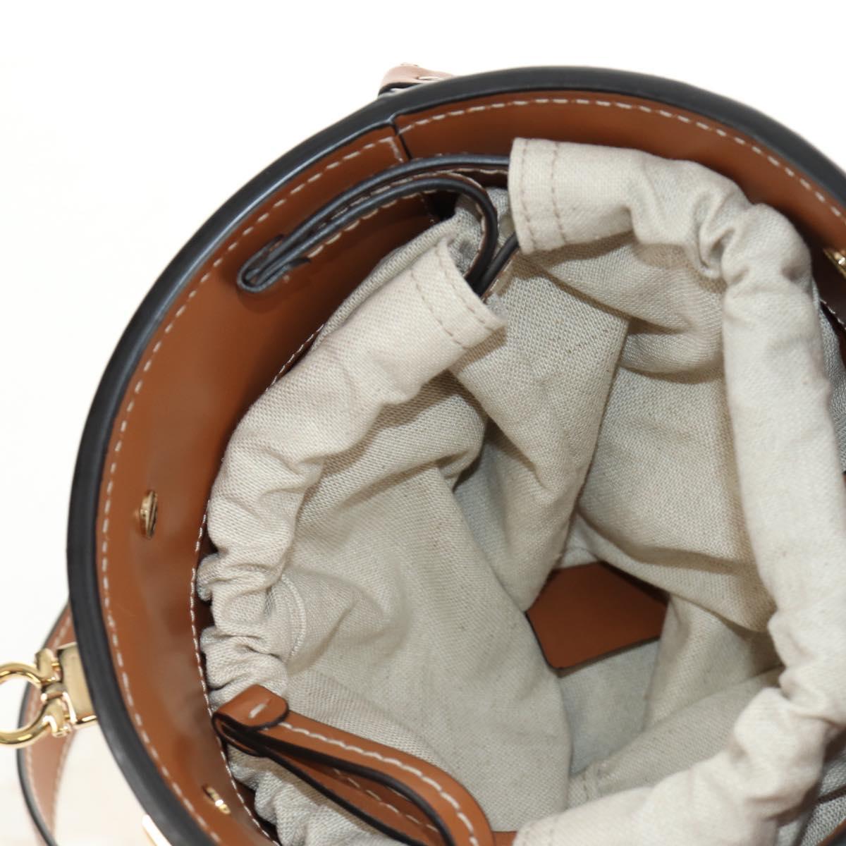 Salvatore Ferragamo Gancini Straw Bag Raffia Beige Gold Auth BA13293SM