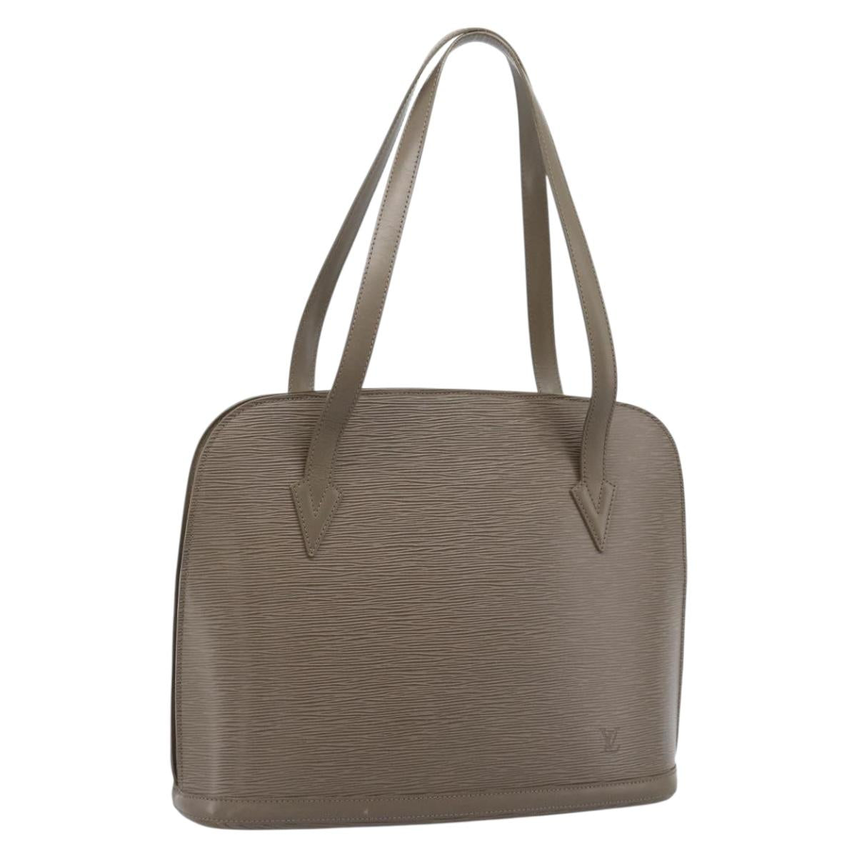 LOUIS VUITTON Epi Lussac Shoulder Bag Gray pepper M5228C LV Auth BA13297