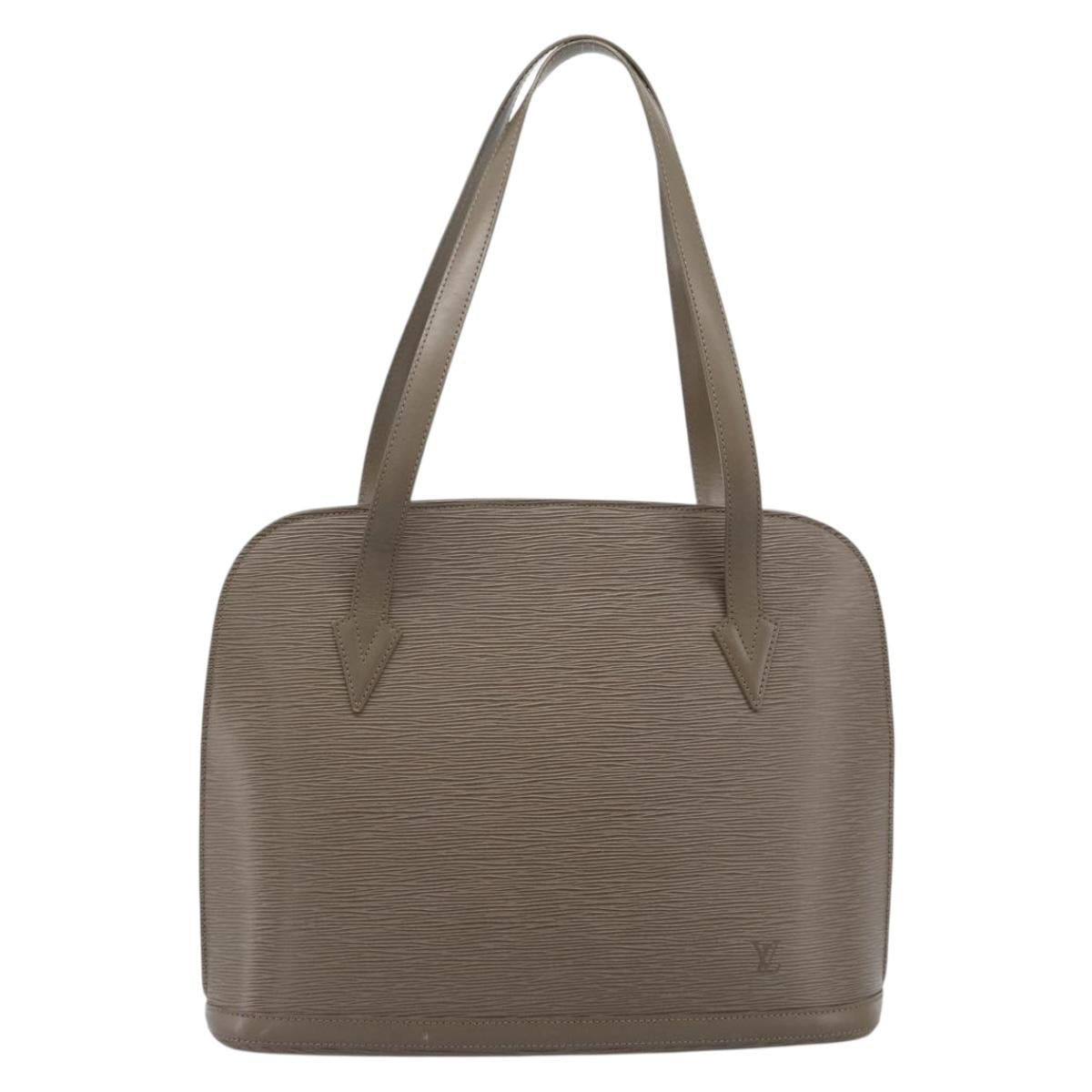 LOUIS VUITTON Epi Lussac Shoulder Bag Gray pepper M5228C LV Auth BA13297