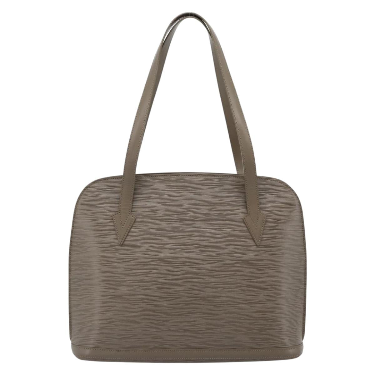 LOUIS VUITTON Epi Lussac Shoulder Bag Gray pepper M5228C LV Auth BA13297