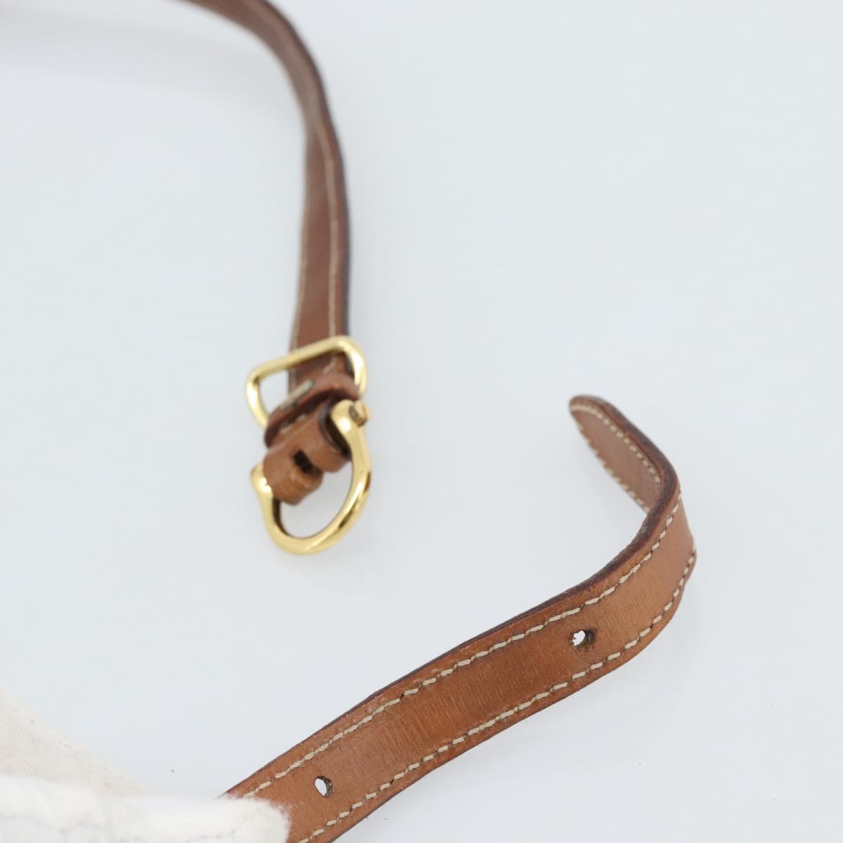 CELINE Macadam Canvas Shoulder Bag PVC Leather Brown Gold Auth BA13301