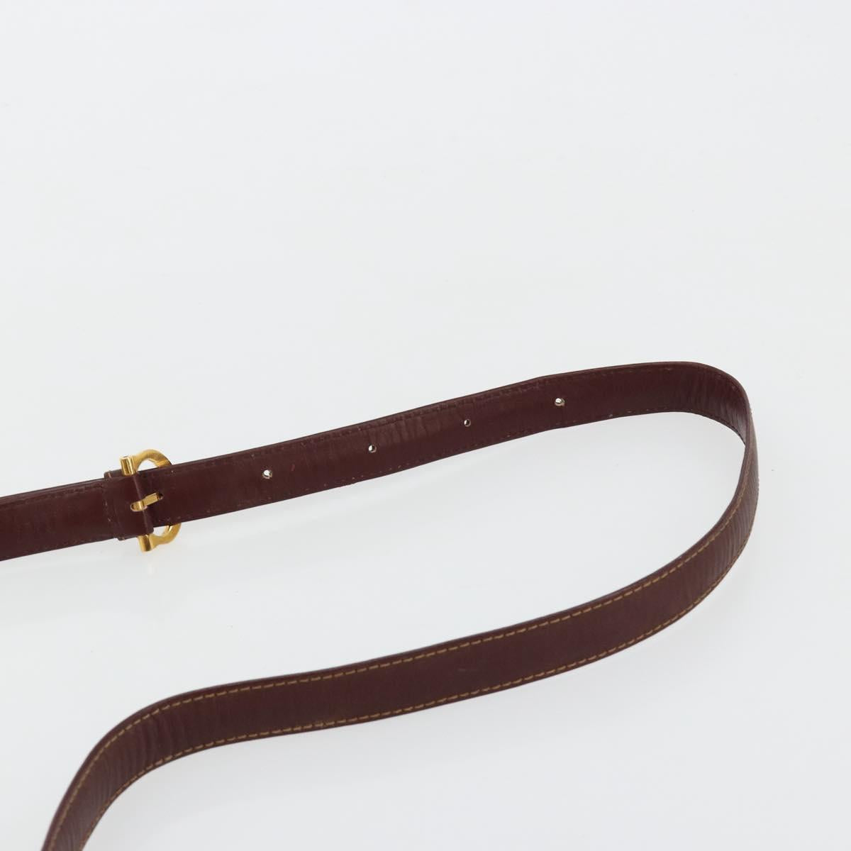 CARTIER Must Line Shoulder Bag Leather Bordeaux Gold Auth BA13302A