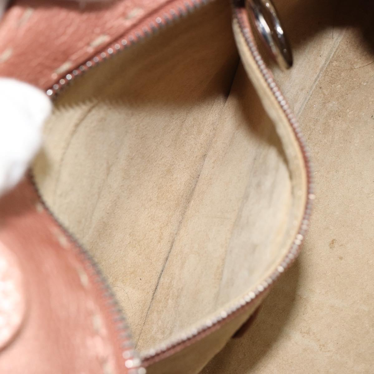 FENDI Celeria Hand Bag Leather Pink Silver Auth BA13303A