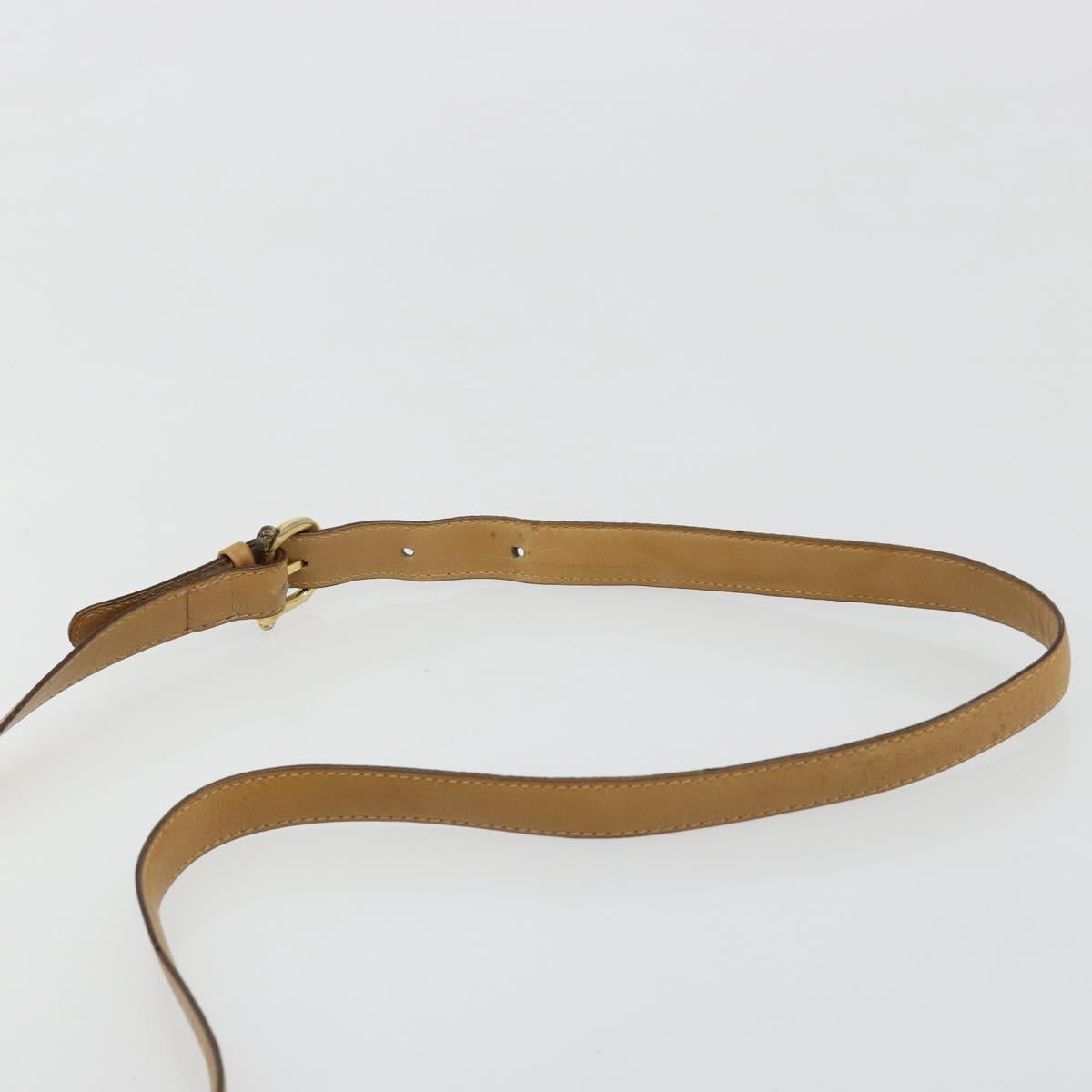 CELINE Macadam Canvas Shoulder Bag PVC Beige Gold Auth BA13304M