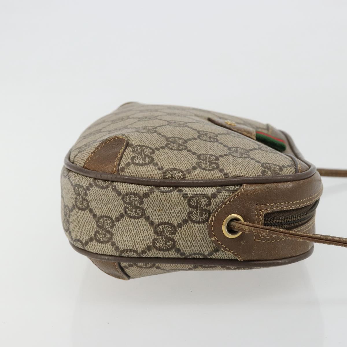 GUCCI GG Supreme Web Sherry Line Bag PVC Beige Gold 89 02 066 Auth BA13306