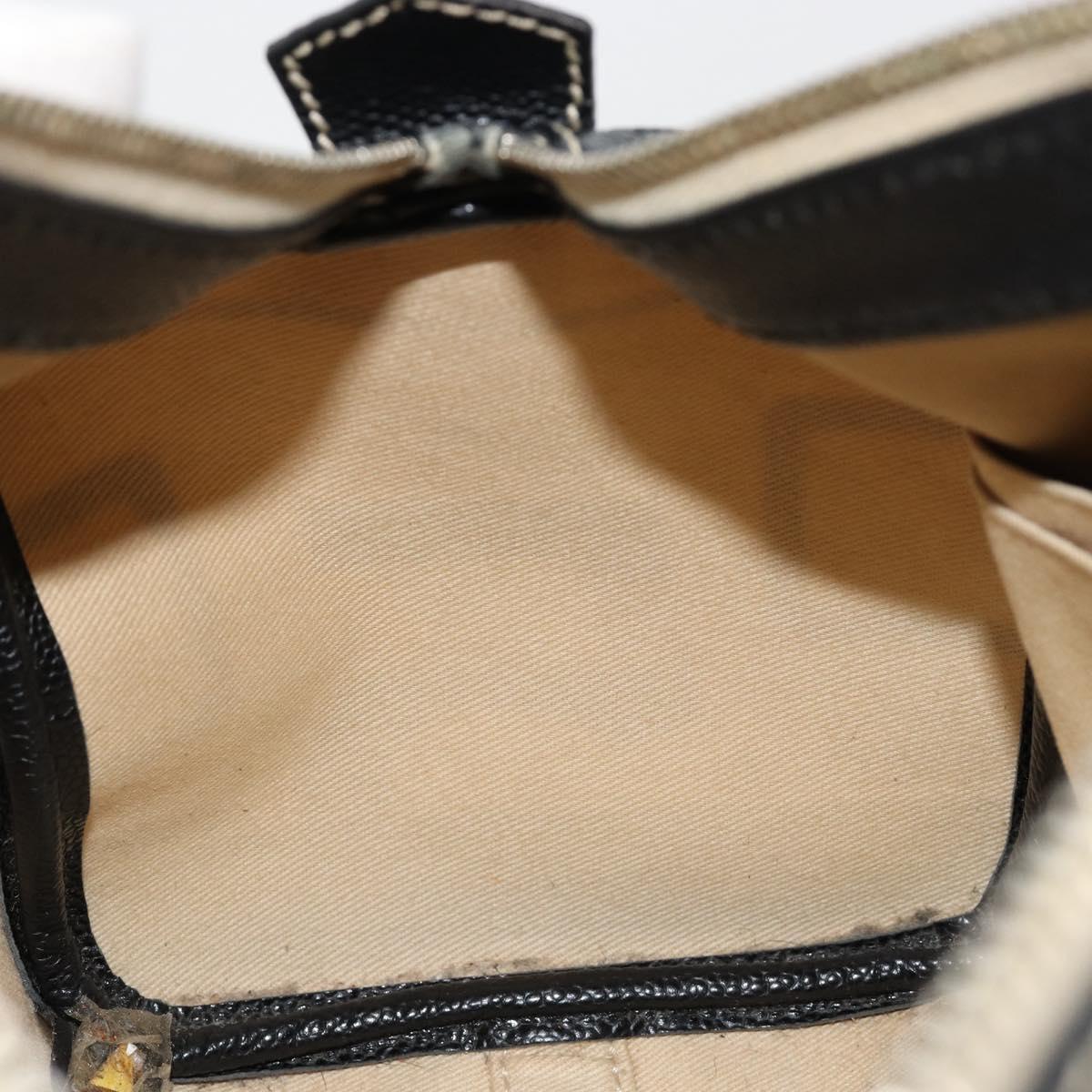 CHANEL Hand Bag PVC Leather Beige Silver CC Auth BA13311A