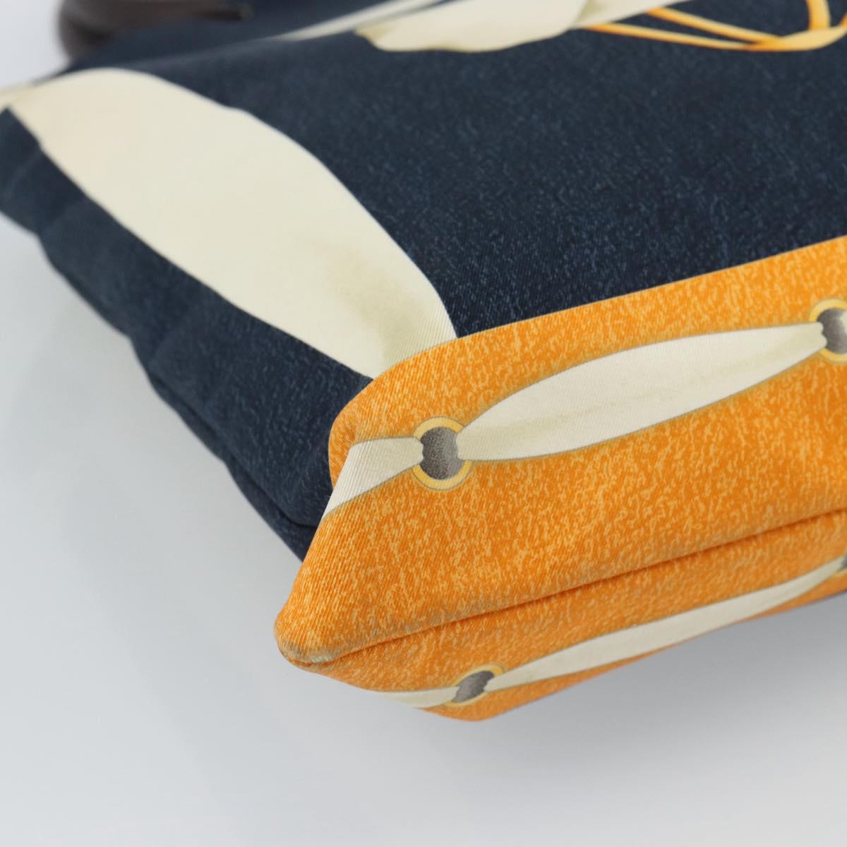 BVLGARI Hand Bag Canvas Navy Auth BA13313A