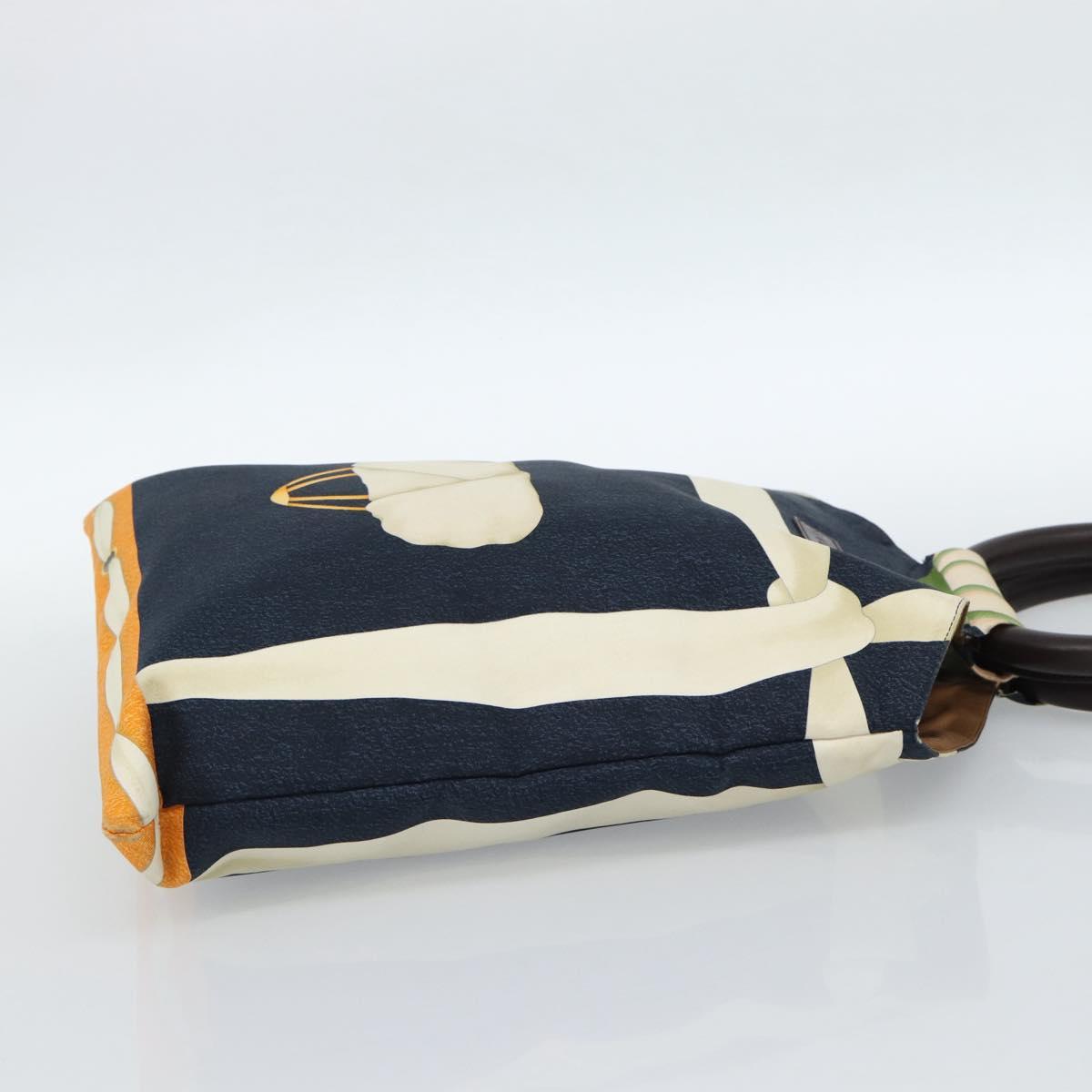 BVLGARI Hand Bag Canvas Navy Auth BA13313A