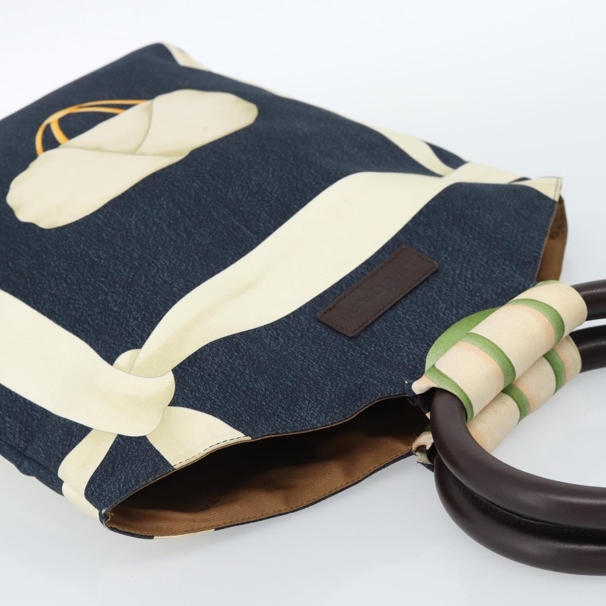 BVLGARI Hand Bag Canvas Navy Auth BA13313A