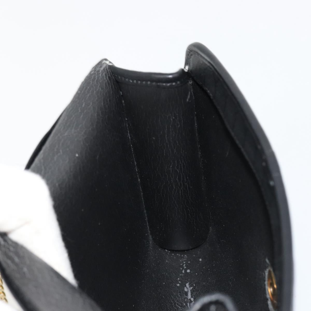 Christian Dior Honeycomb Canvas Chain Shoulder Bag PVC Black Gold Auth BA13315
