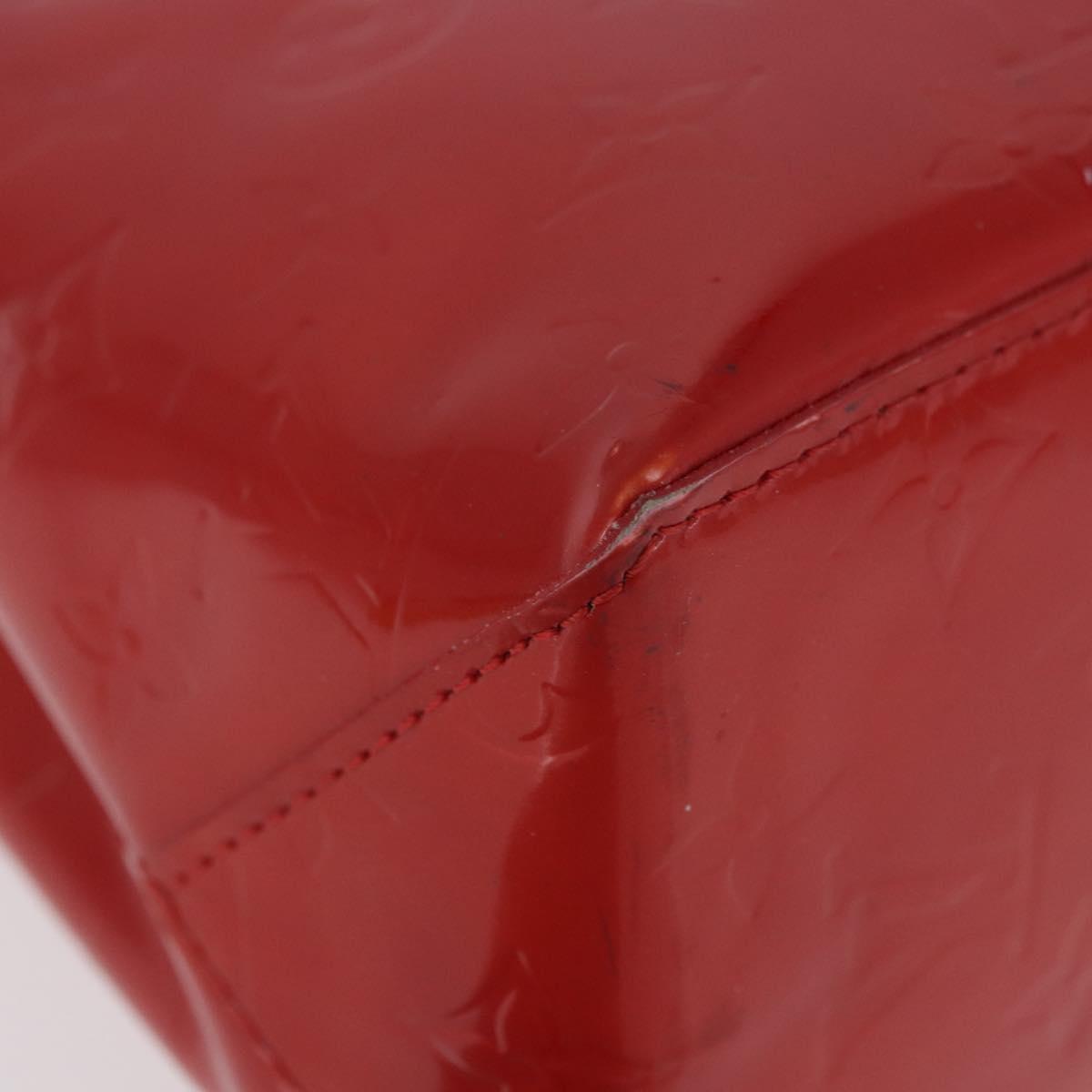 LOUIS VUITTON Monogram Vernis Reade PM Hand Bag Red Rouge M91088 LV Auth BA13320