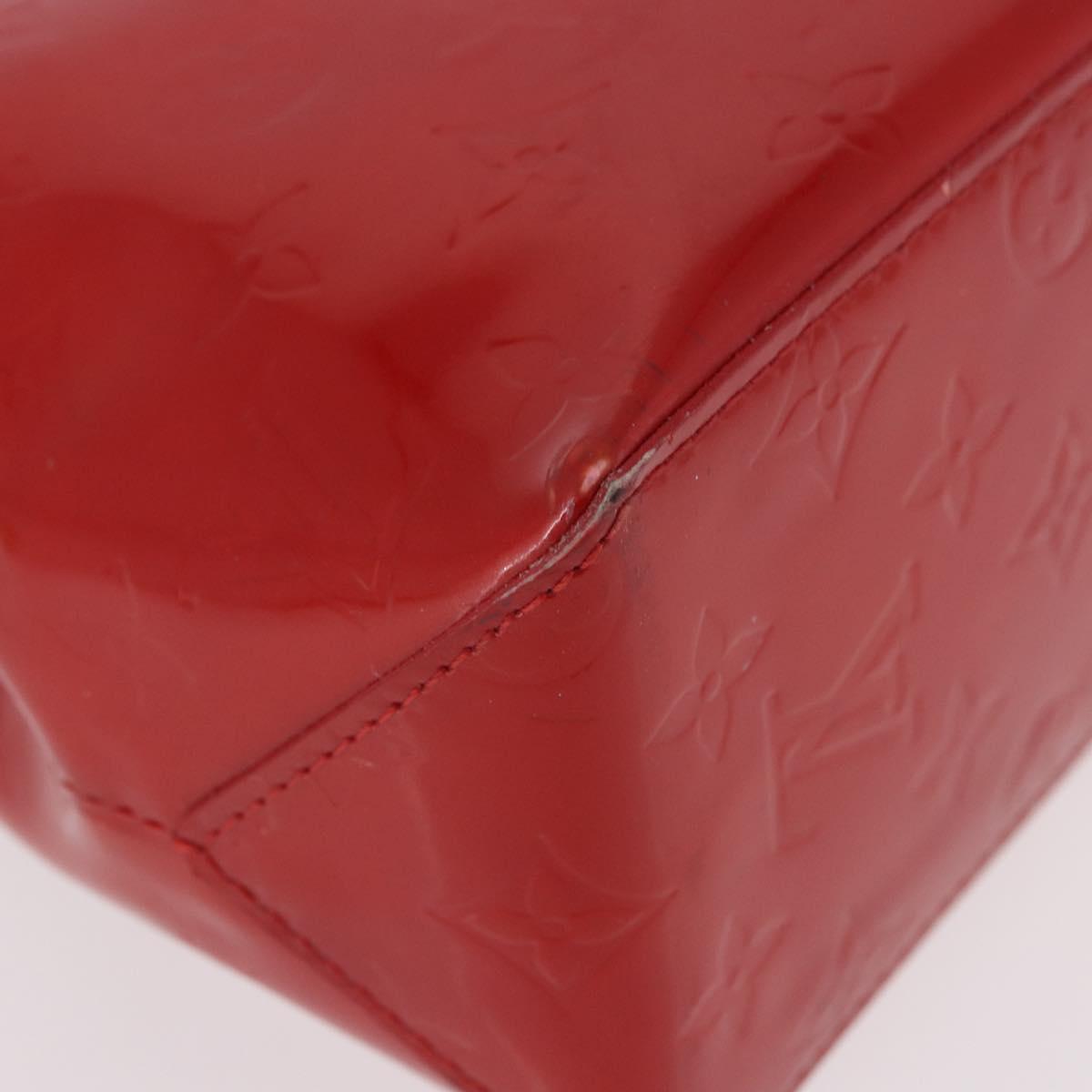 LOUIS VUITTON Monogram Vernis Reade PM Hand Bag Red Rouge M91088 LV Auth BA13320