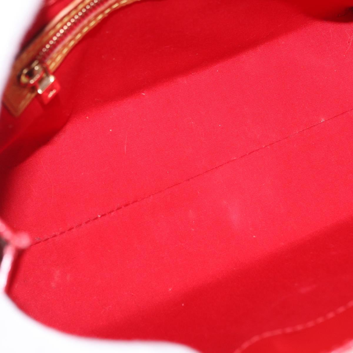 LOUIS VUITTON Monogram Vernis Reade PM Hand Bag Red Rouge M91088 LV Auth BA13320