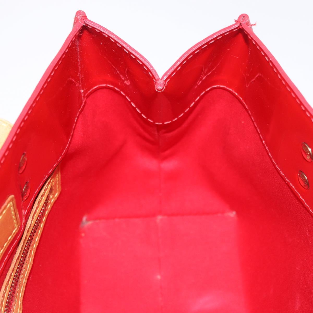 LOUIS VUITTON Monogram Vernis Reade PM Hand Bag Red Rouge M91088 LV Auth BA13320