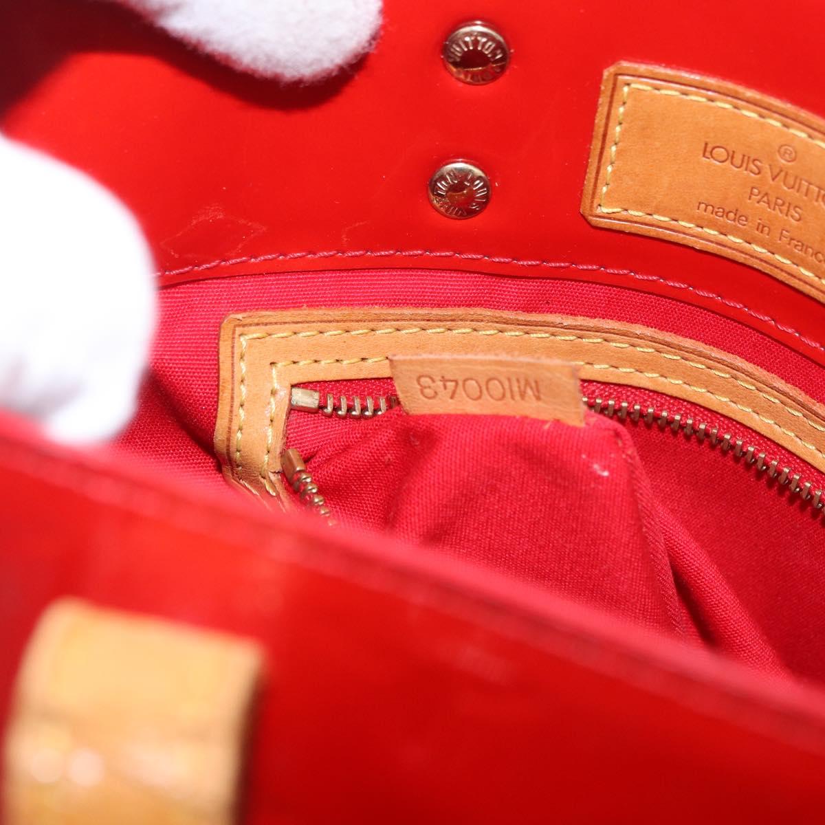 LOUIS VUITTON Monogram Vernis Reade PM Hand Bag Red Rouge M91088 LV Auth BA13320