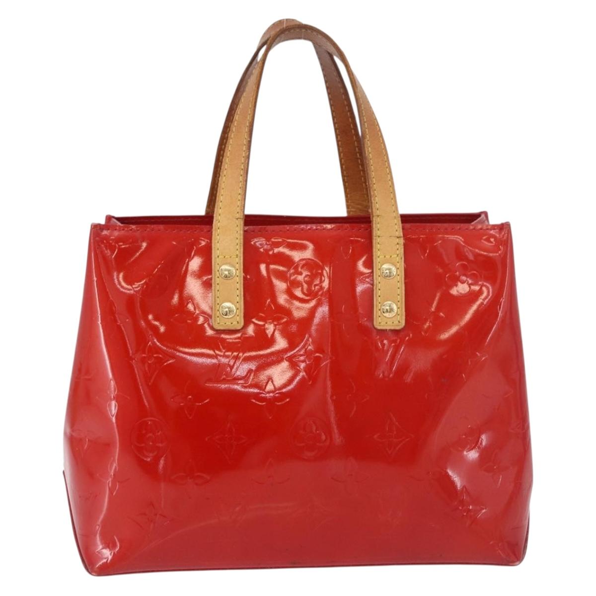 LOUIS VUITTON Monogram Vernis Reade PM Hand Bag Red Rouge M91088 LV Auth BA13320
