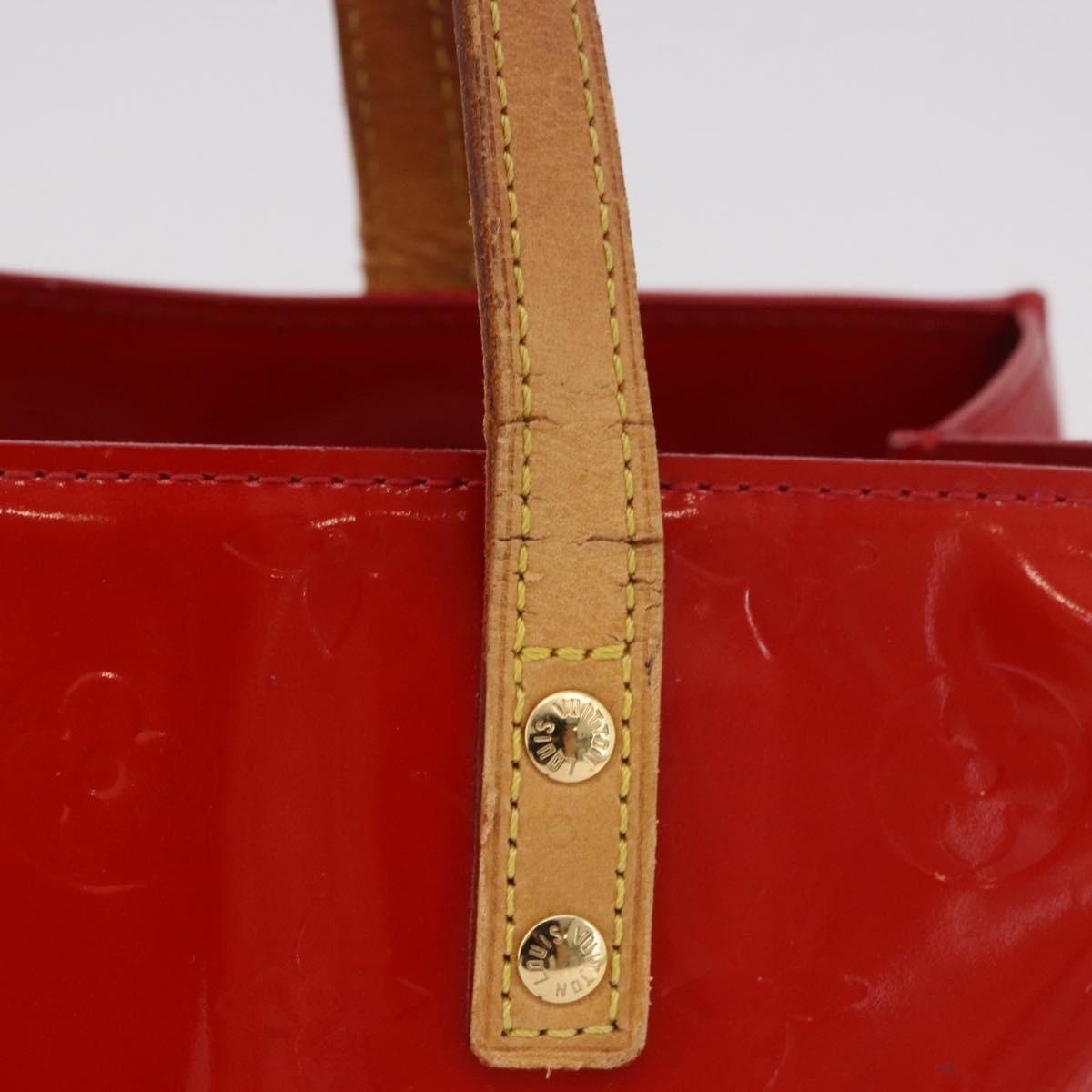 LOUIS VUITTON Monogram Vernis Reade PM Hand Bag Red Rouge M91088 LV Auth BA13320