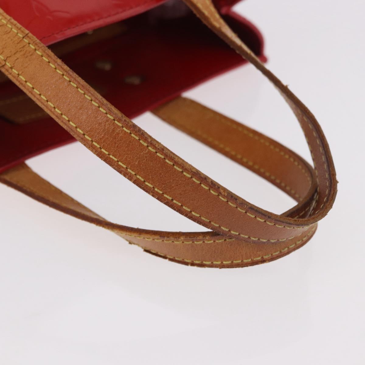 LOUIS VUITTON Monogram Vernis Reade PM Hand Bag Red Rouge M91088 LV Auth BA13320