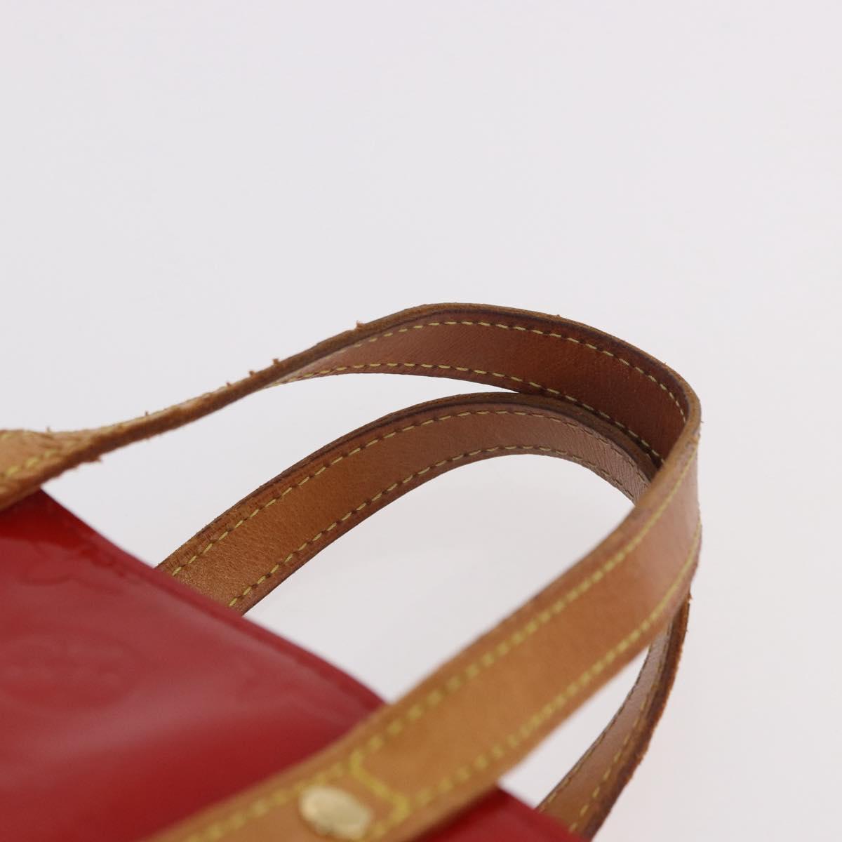 LOUIS VUITTON Monogram Vernis Reade PM Hand Bag Red Rouge M91088 LV Auth BA13320