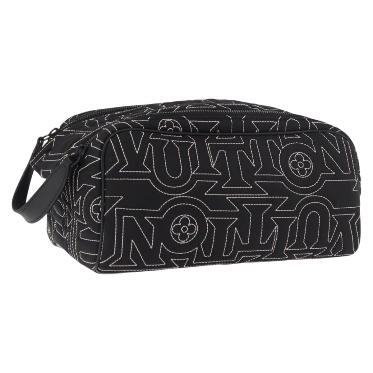 LOUIS VUITTON LV Snow Dopp Kit Clutch Bag Nylon Black M21435 LV Auth BA13321SM