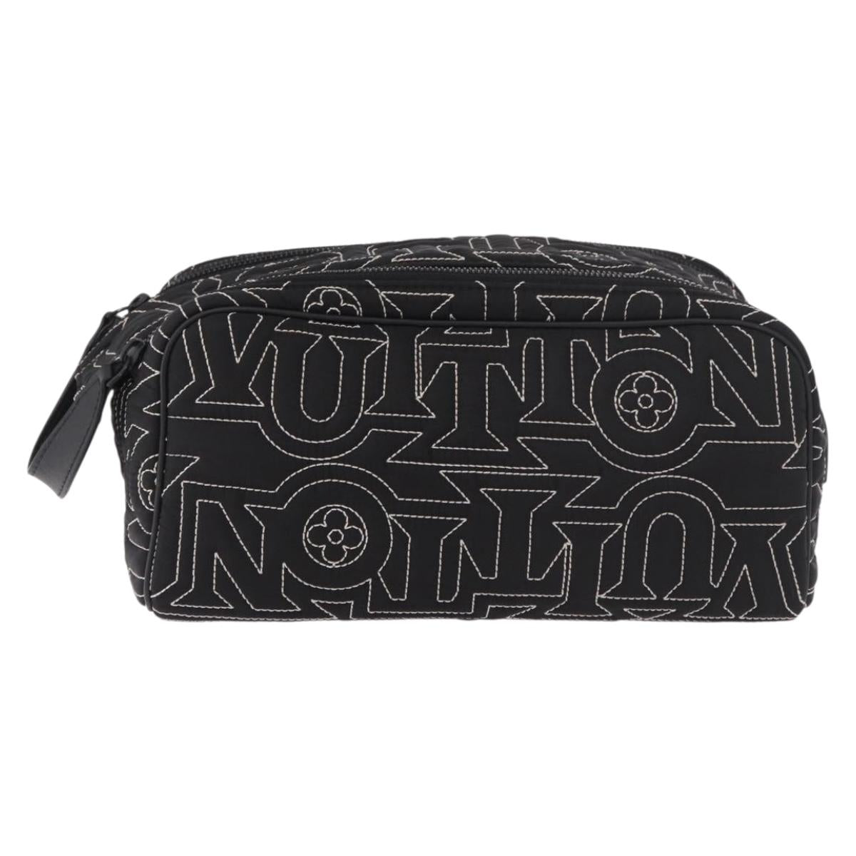 LOUIS VUITTON LV Snow Dopp Kit Clutch Bag Nylon Black M21435 LV Auth BA13321SM