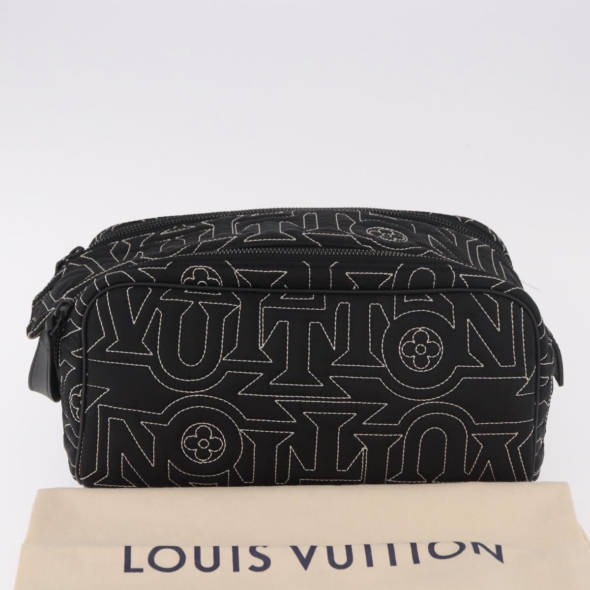 LOUIS VUITTON LV Snow Dopp Kit Clutch Bag Nylon Black M21435 LV Auth BA13321SM