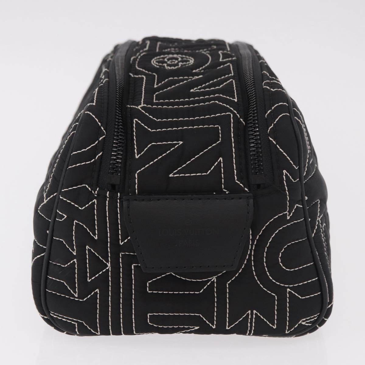 LOUIS VUITTON LV Snow Dopp Kit Clutch Bag Nylon Black M21435 LV Auth BA13321SM