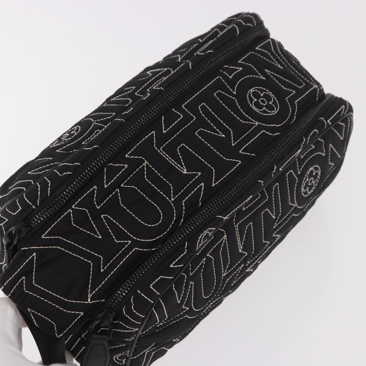 LOUIS VUITTON LV Snow Dopp Kit Clutch Bag Nylon Black M21435 LV Auth BA13321SM