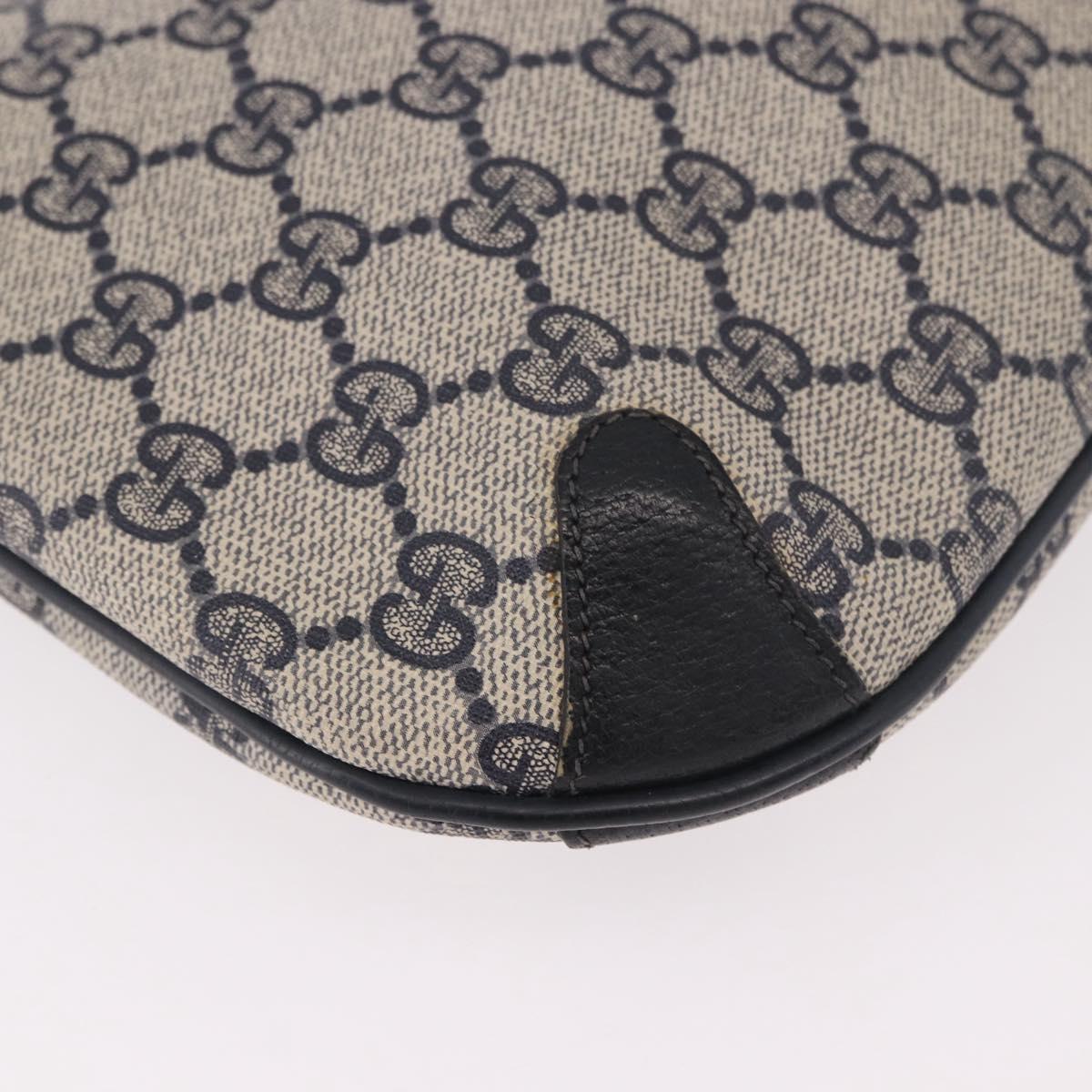 GUCCI GG Supreme Sherry Line Shoulder Bag PVC Navy Gold 904 02 026 Auth BA13331