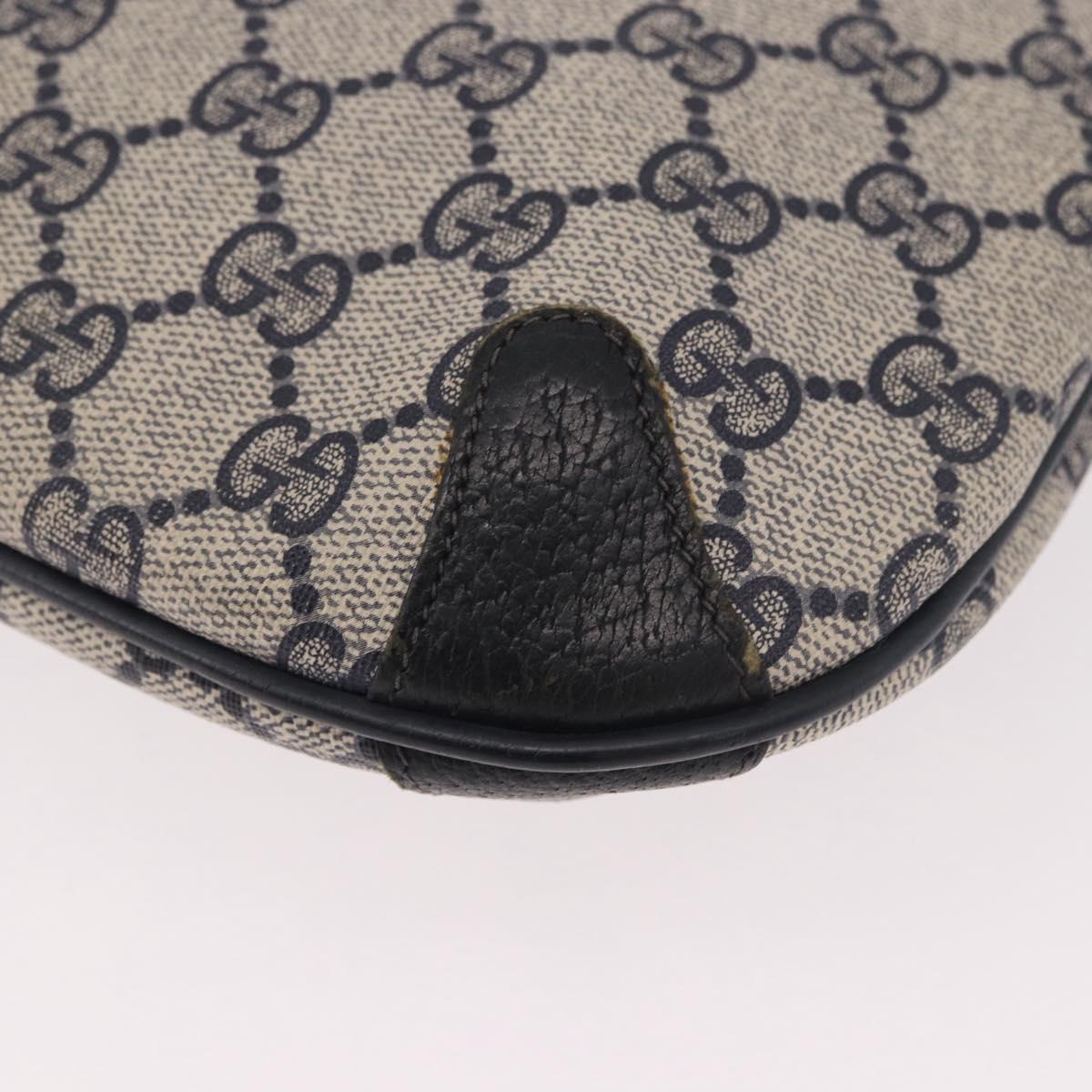 GUCCI GG Supreme Sherry Line Shoulder Bag PVC Navy Gold 904 02 026 Auth BA13331