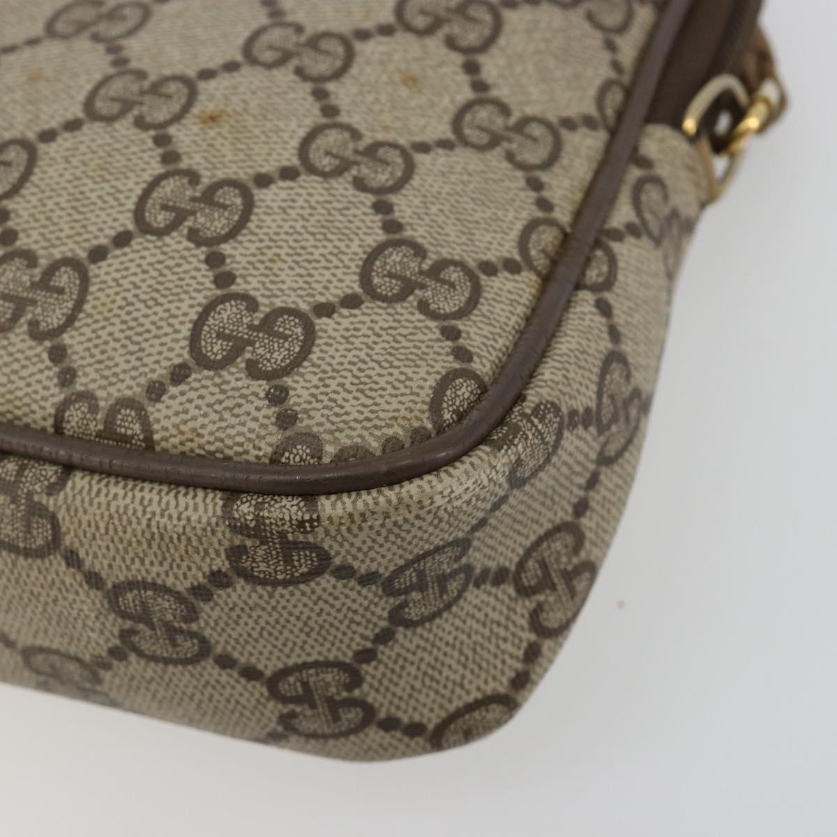 GUCCI GG Supreme Shoulder Bag PVC Beige Gold 97 02 068 Auth BA13332