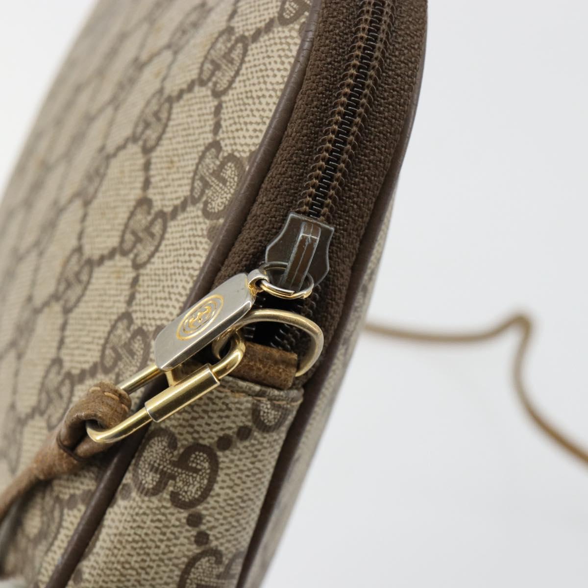 GUCCI GG Supreme Shoulder Bag PVC Beige Gold 97 02 068 Auth BA13332