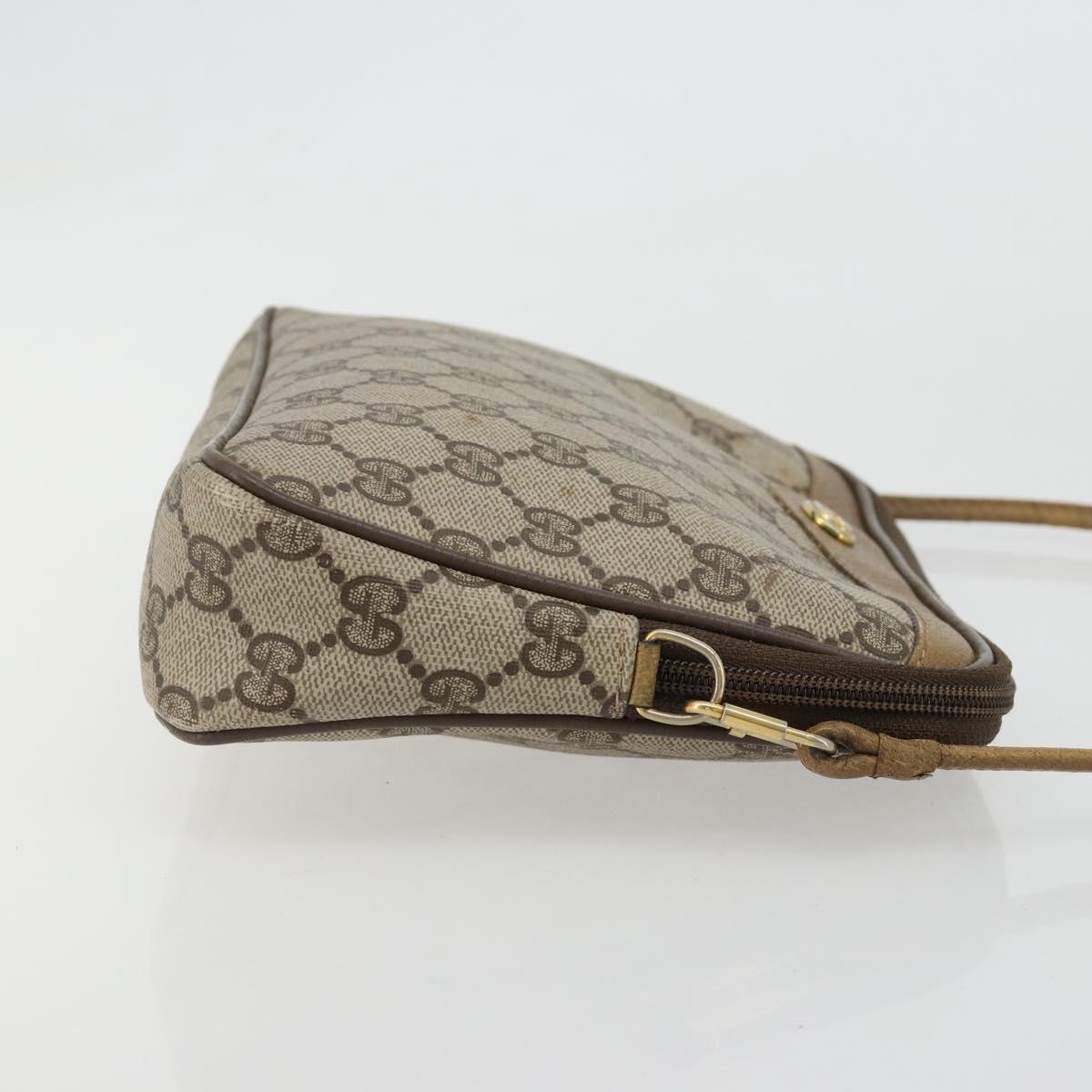 GUCCI GG Supreme Shoulder Bag PVC Beige Gold 97 02 068 Auth BA13332