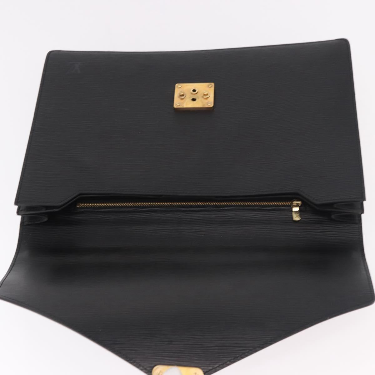 LOUIS VUITTON Epi ServietteConseiller Business Bag Black M54422 LV Auth BA13334