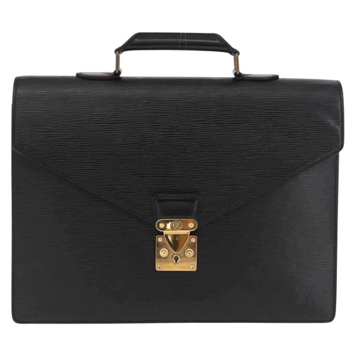 LOUIS VUITTON Epi ServietteConseiller Business Bag Black M54422 LV Auth BA13334