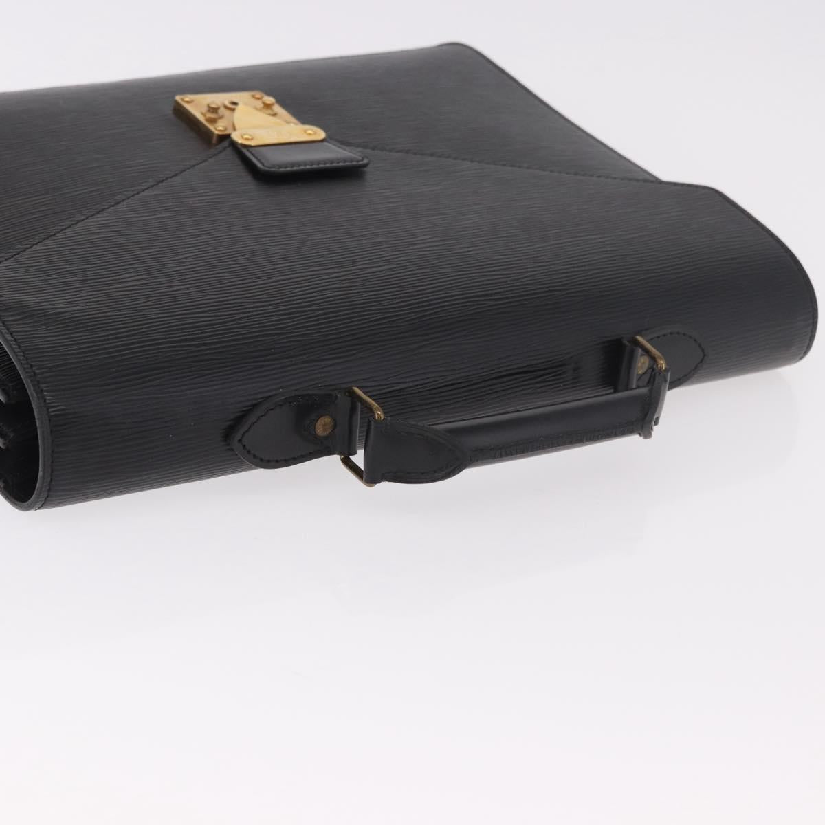 LOUIS VUITTON Epi ServietteConseiller Business Bag Black M54422 LV Auth BA13334