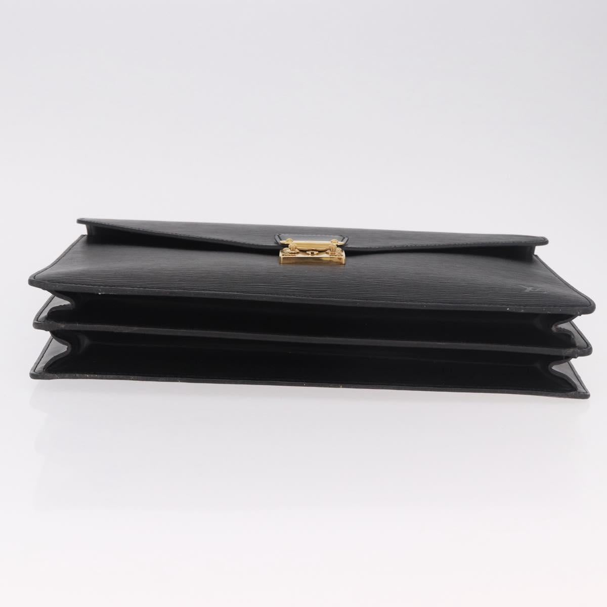LOUIS VUITTON Epi ServietteConseiller Business Bag Black M54422 LV Auth BA13334