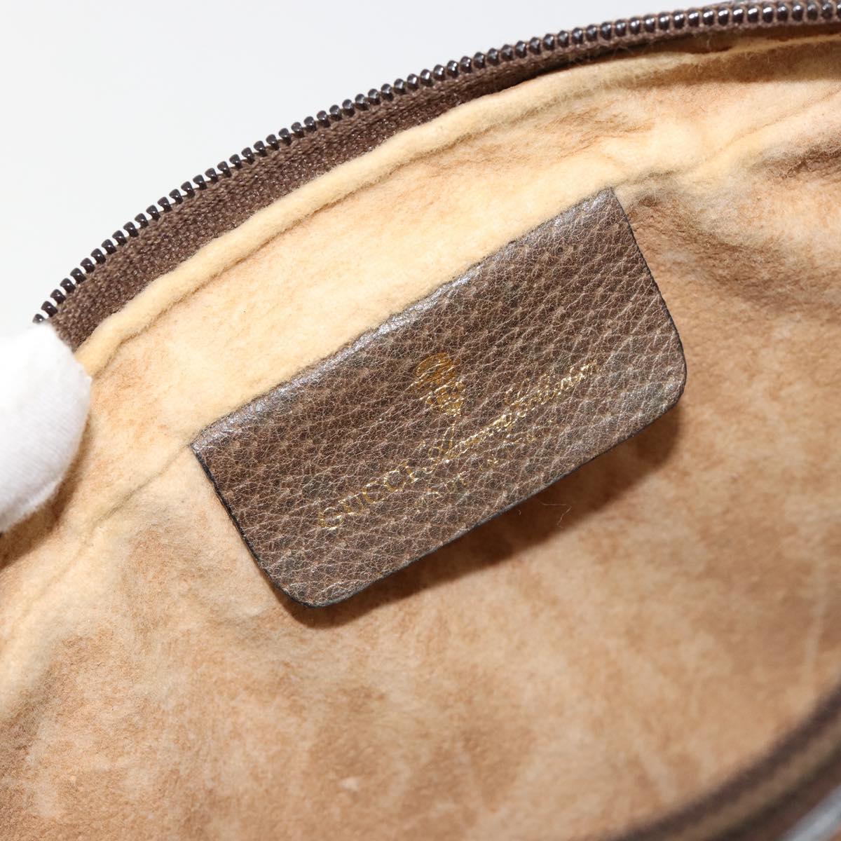 GUCCI GG Supreme Web Sherry Line Bag PVC Beige Gold 63 01 012 Auth BA13336