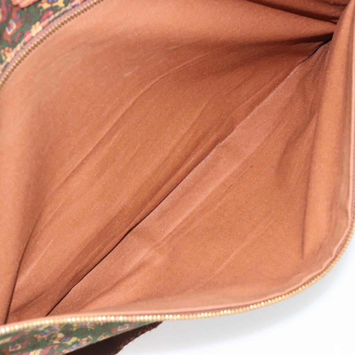 Salvatore Ferragamo Shoulder Bag Canvas Green Gold Auth BA13340A
