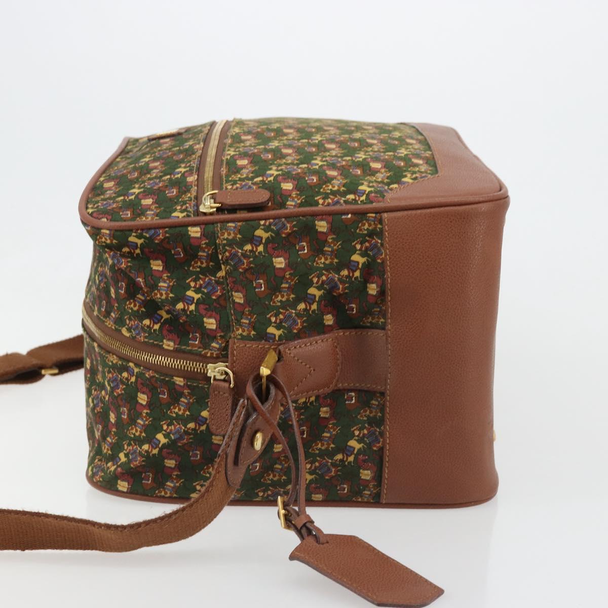 Salvatore Ferragamo Shoulder Bag Canvas Green Gold Auth BA13340A