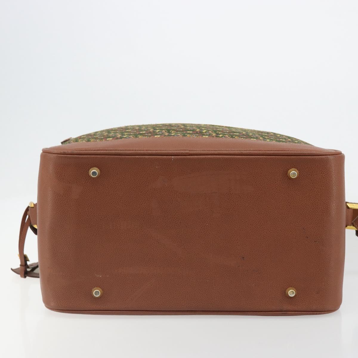 Salvatore Ferragamo Shoulder Bag Canvas Green Gold Auth BA13340A