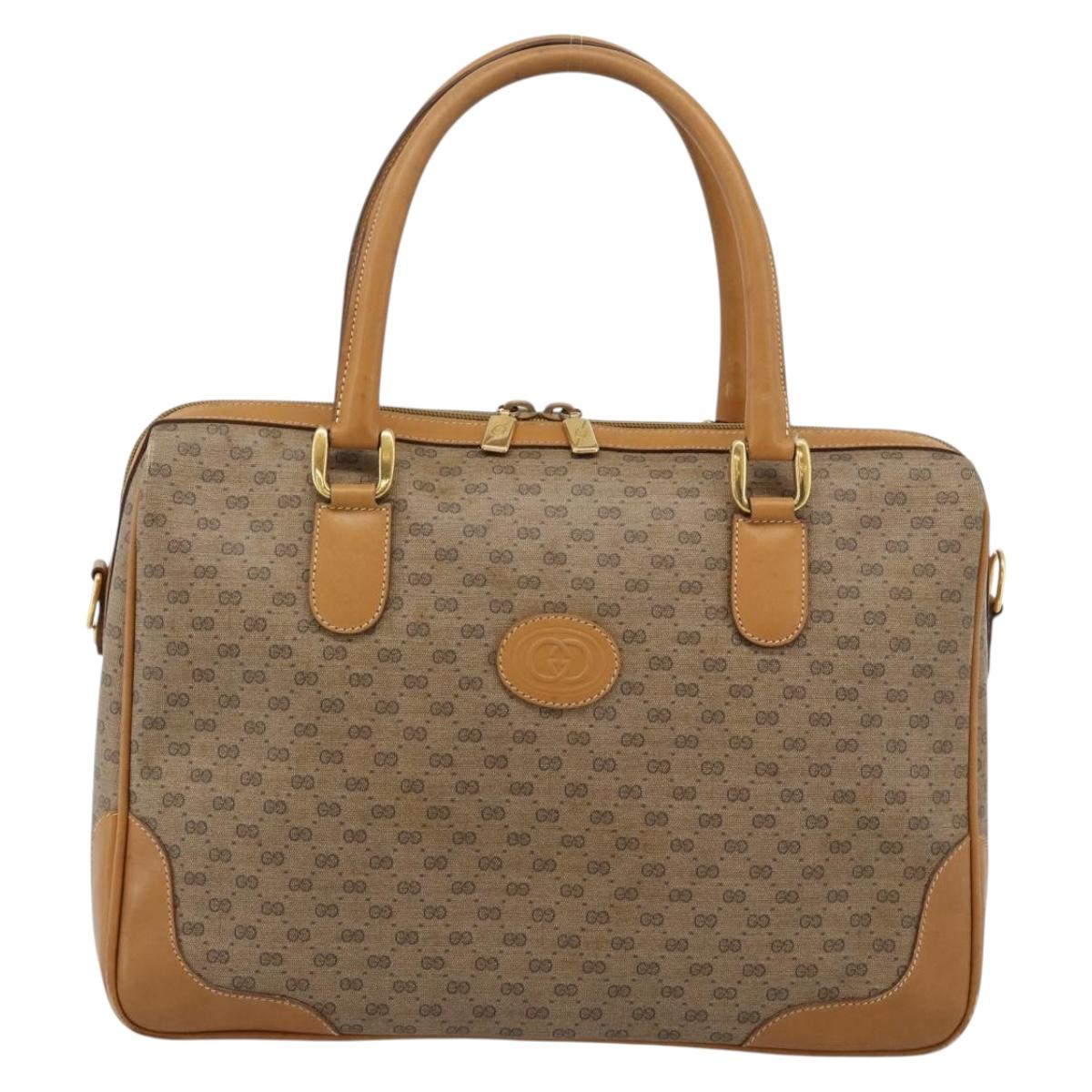 GUCCI Micro GG Supreme Hand Bag PVC 2way Beige Gold 002 104 0033 Auth BA13341