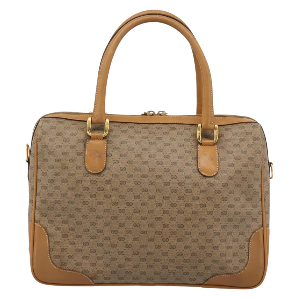 GUCCI Micro GG Supreme Hand Bag PVC 2way Beige Gold 002 104 0033 Auth BA13341
