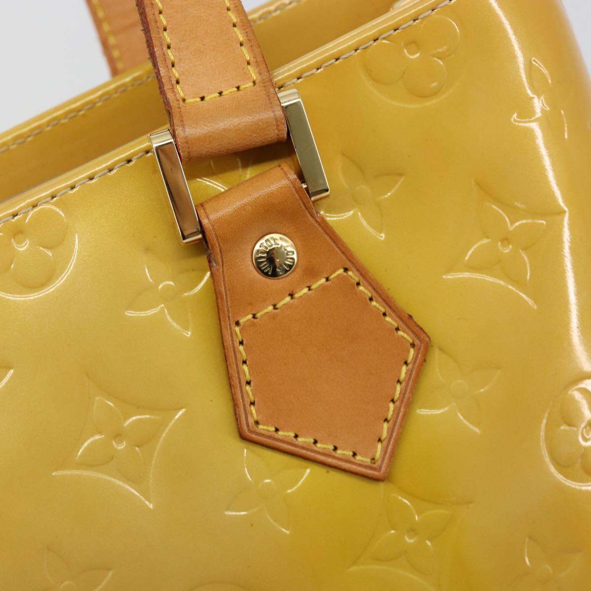 LOUIS VUITTON Monogram Vernis Houston Hand Bag Beige M91004 LV Auth BA13342