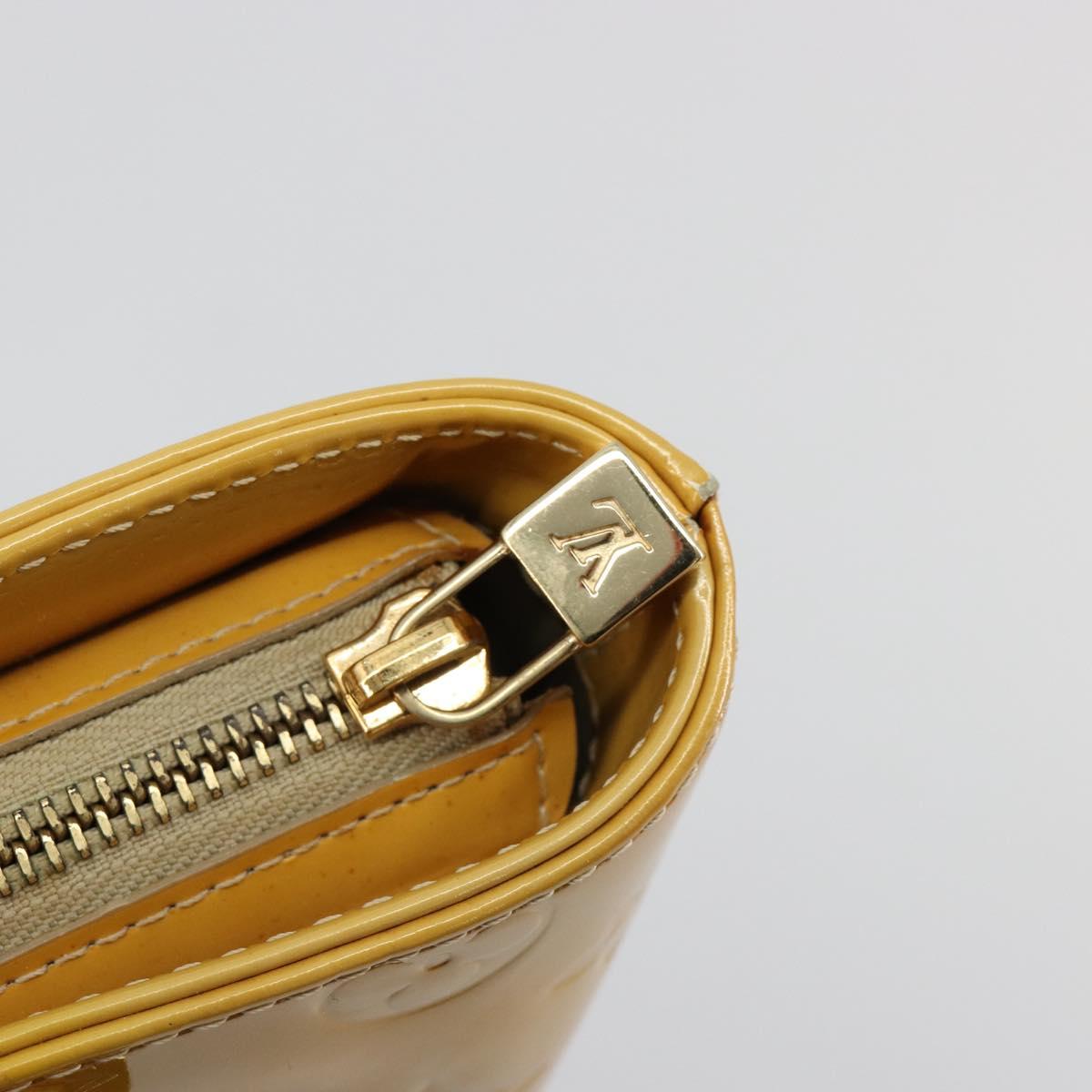 LOUIS VUITTON Monogram Vernis Houston Hand Bag Beige M91004 LV Auth BA13342
